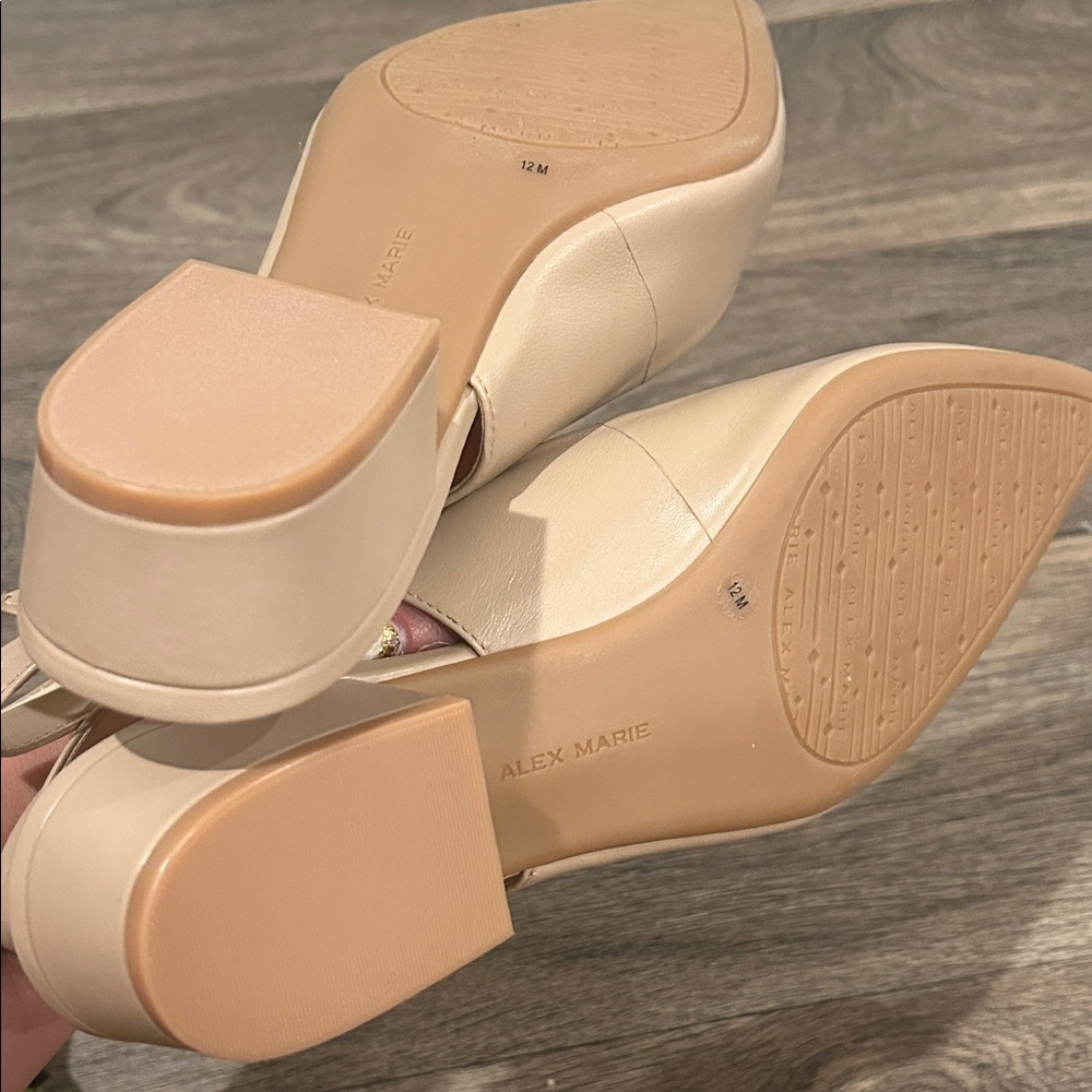Alex Marie Cream Slingback Heels - Picture 6 of 8